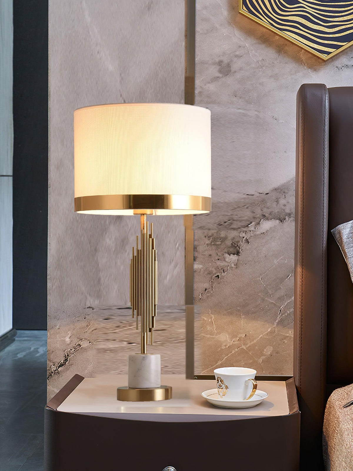 Opus tafellamp in marmer met Art Deco-ontwerp