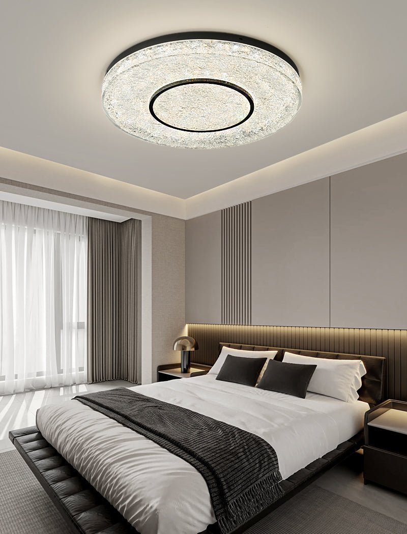 Auraora plafondlamp met mysterieuze cirkel van messing en hars