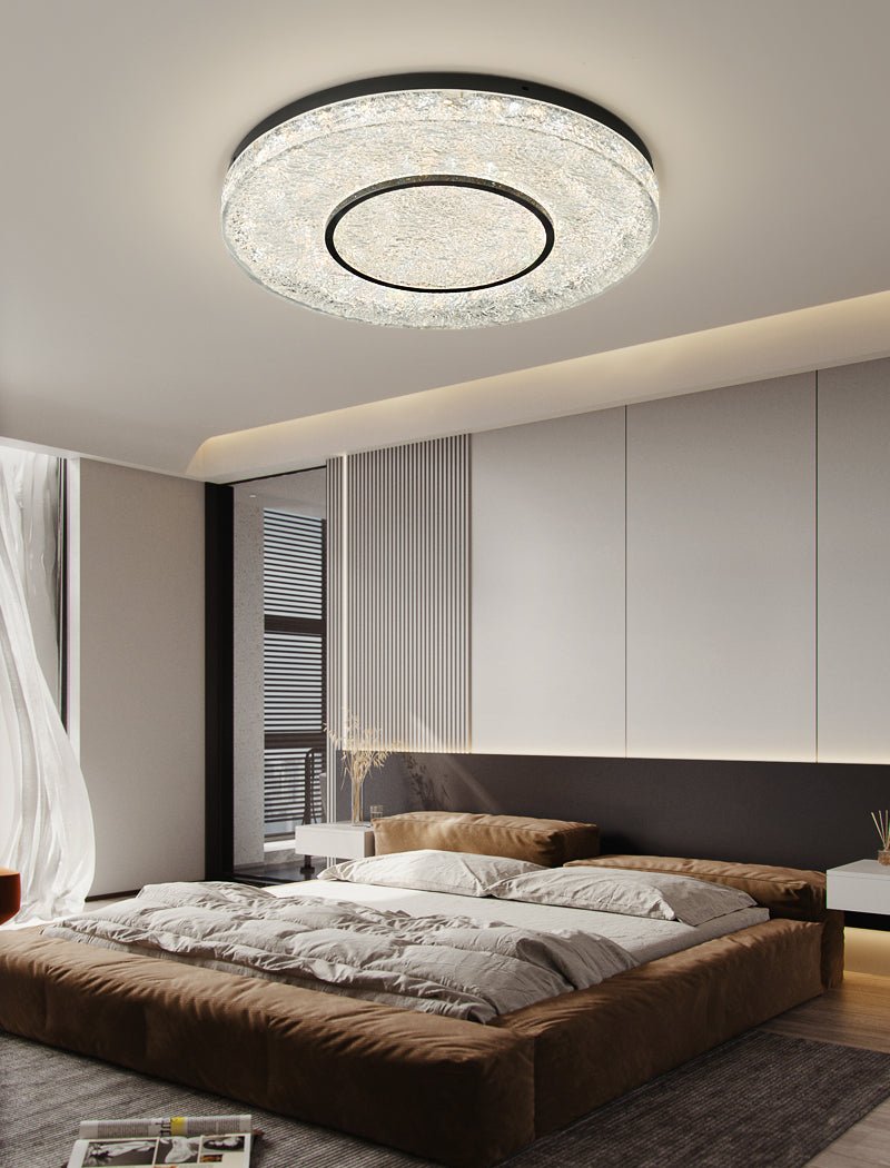 Auraora plafondlamp met mysterieuze cirkel van messing en hars