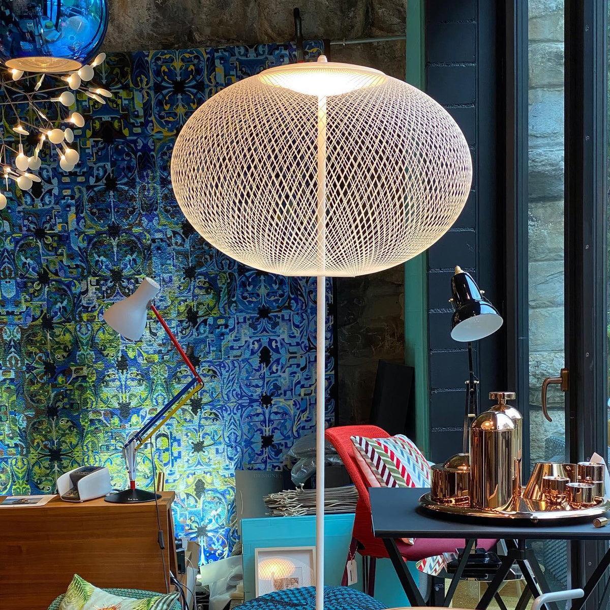 Ilsolyre industriële mesh vloerlamp