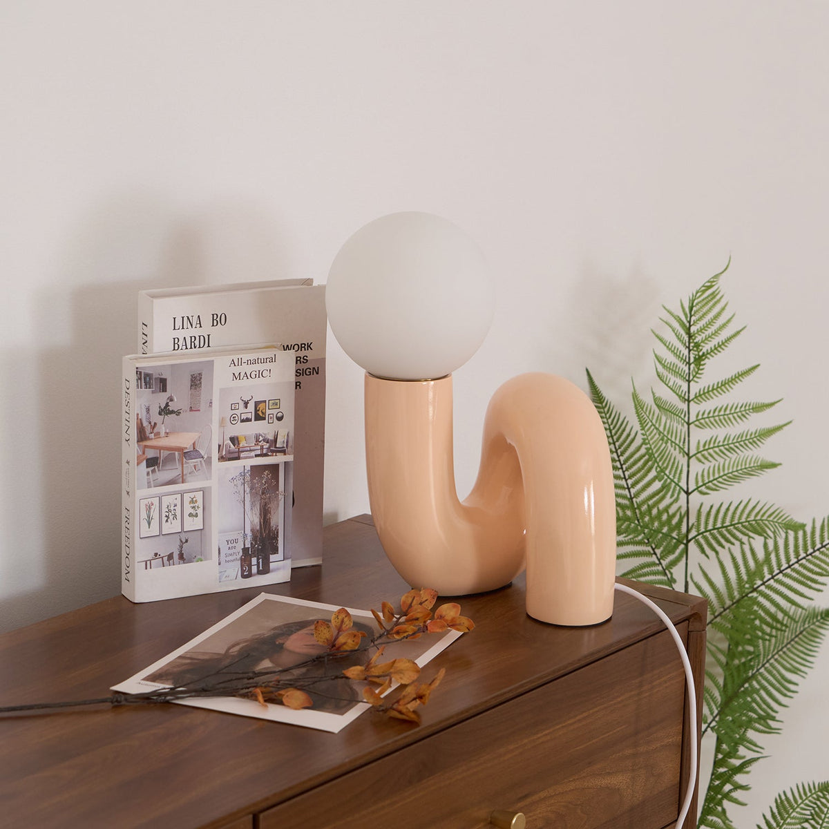 Soreeon tafellamp Playful N-vorm volledig wit