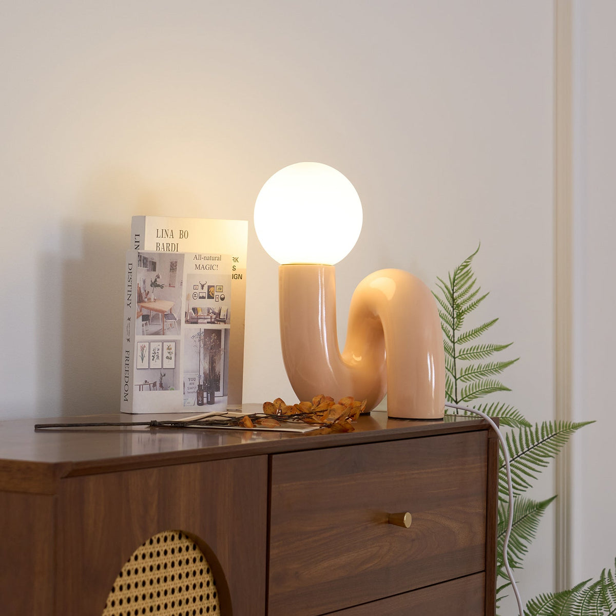 Soreeon tafellamp Playful N-vorm volledig wit