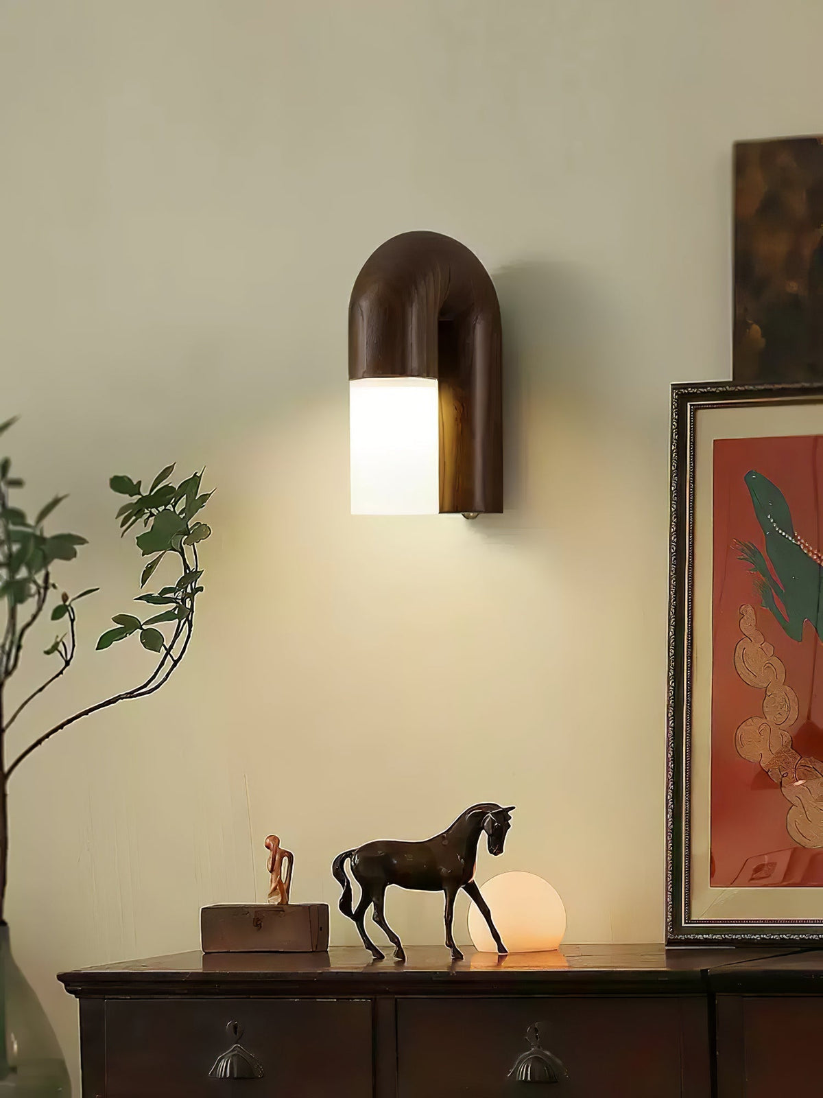 King Moderne minimalistische wandlamp van hout
