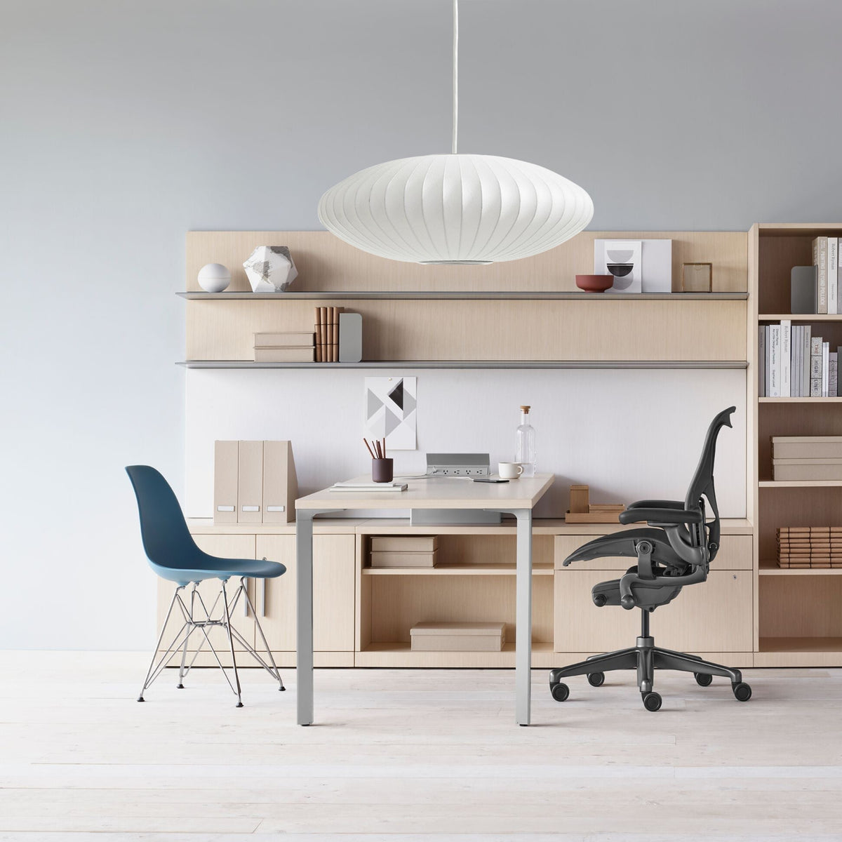 Bis hanglamp van zijde en staal