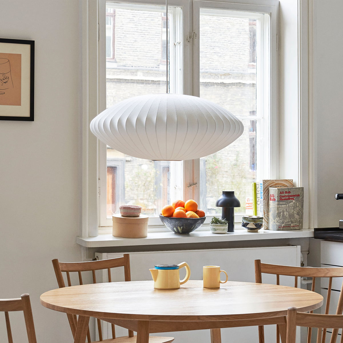 Bis hanglamp van zijde en staal