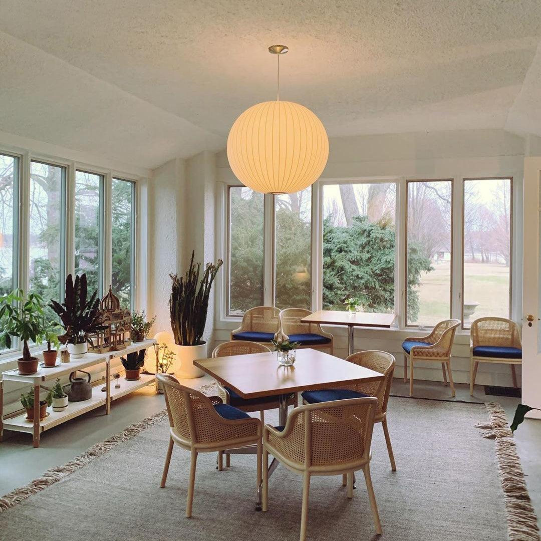 Bis hanglamp van zijde en staal
