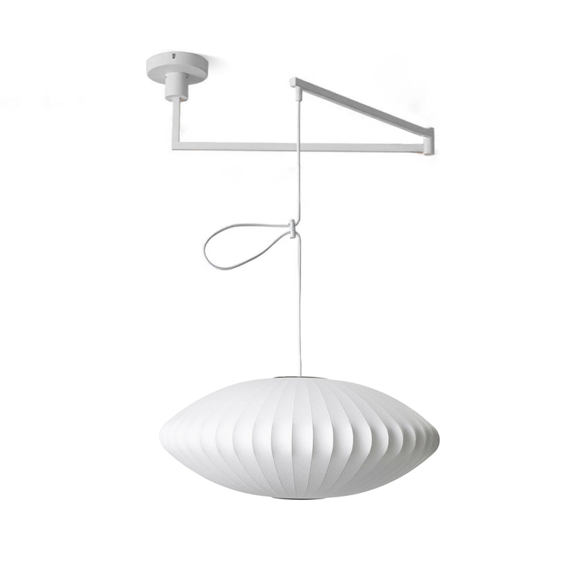 Bis hanglamp van zijde en staal
