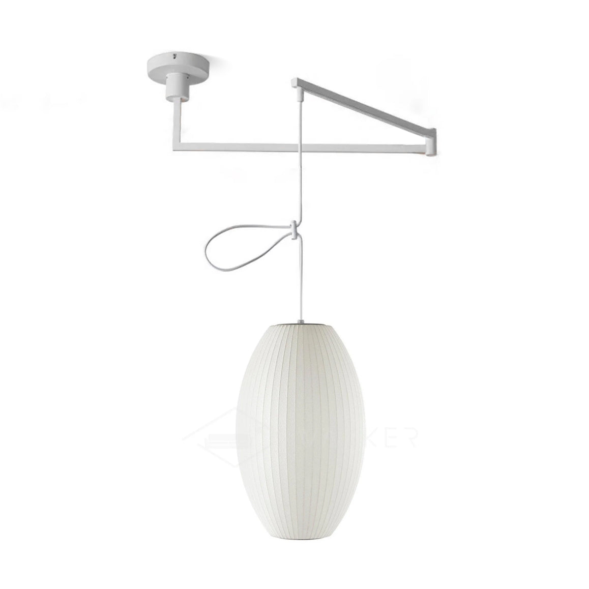 Bis hanglamp van zijde en staal