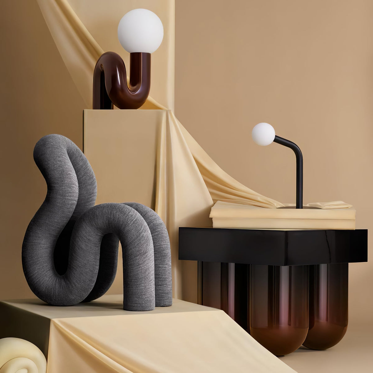 Soreeon tafellamp Playful N-vorm volledig wit