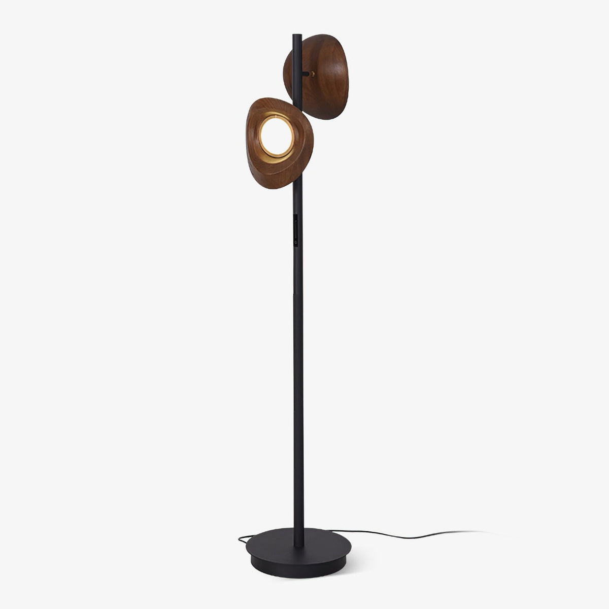 Ceyran dubbele bol vloerlamp zwart