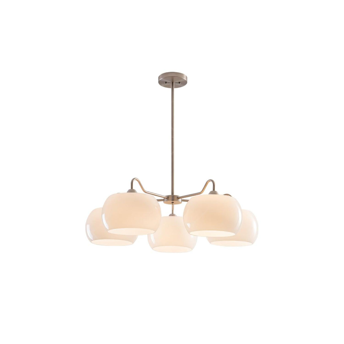 Kade Kroonluchter Wit glas Persimmon Vorm