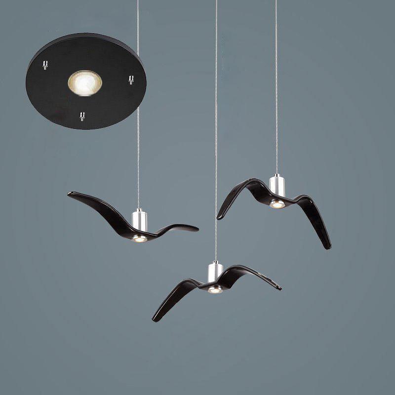 Ivoren hanglamp met vleugels voor woonkamer