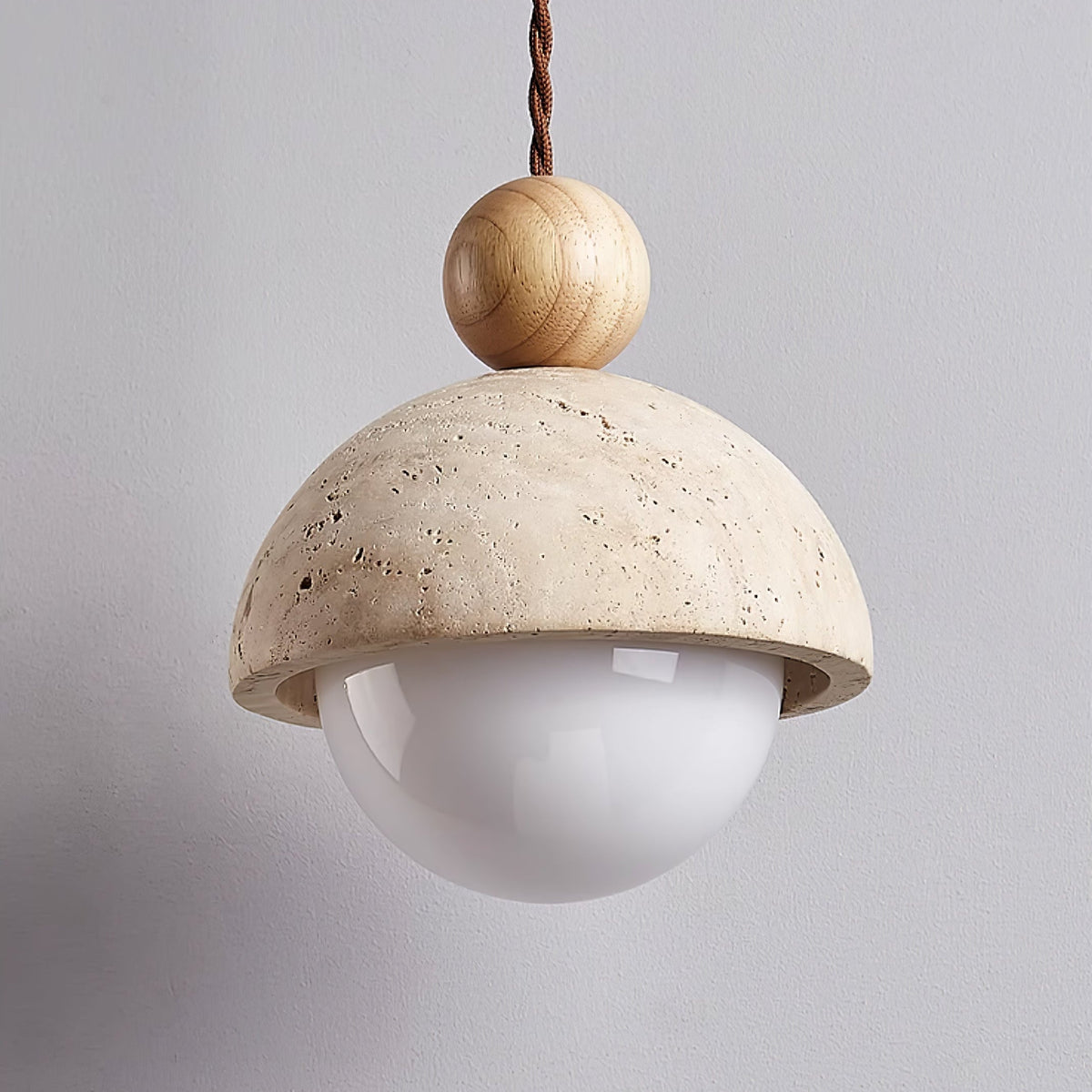 Bexn hanglamp van geel travertin