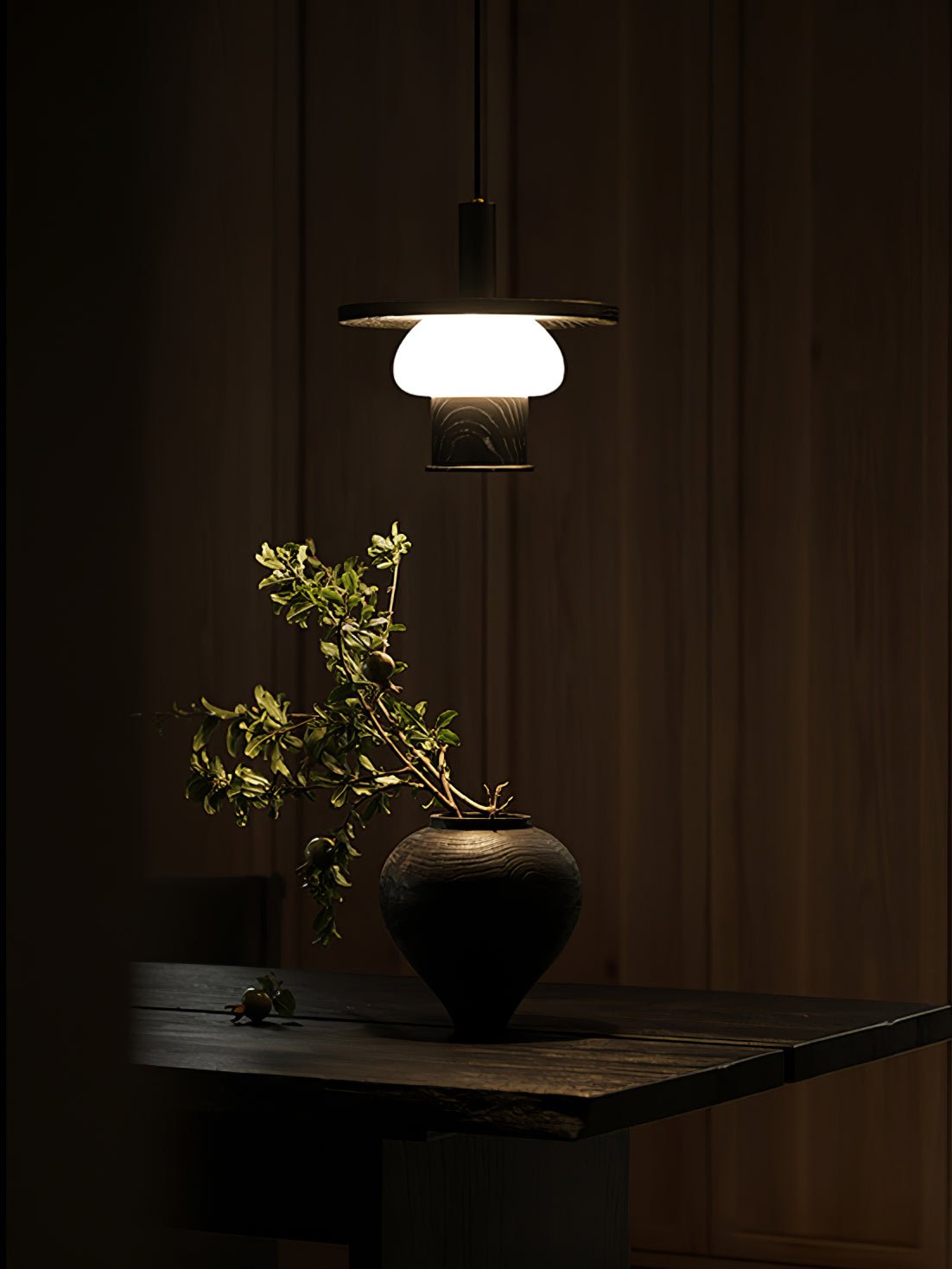 Zephaan Traditionele Kunst Klassieke Houten hanglamp van glas