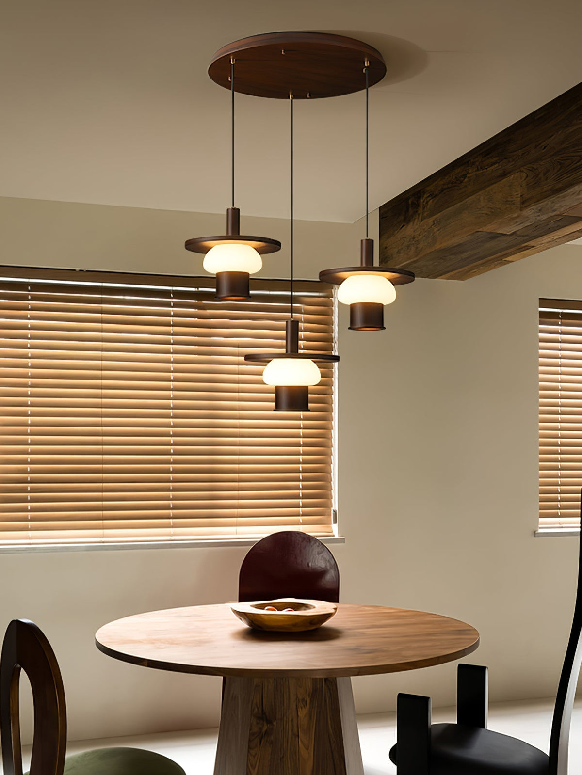 Zephaan Traditionele Kunst Klassieke Houten hanglamp van glas