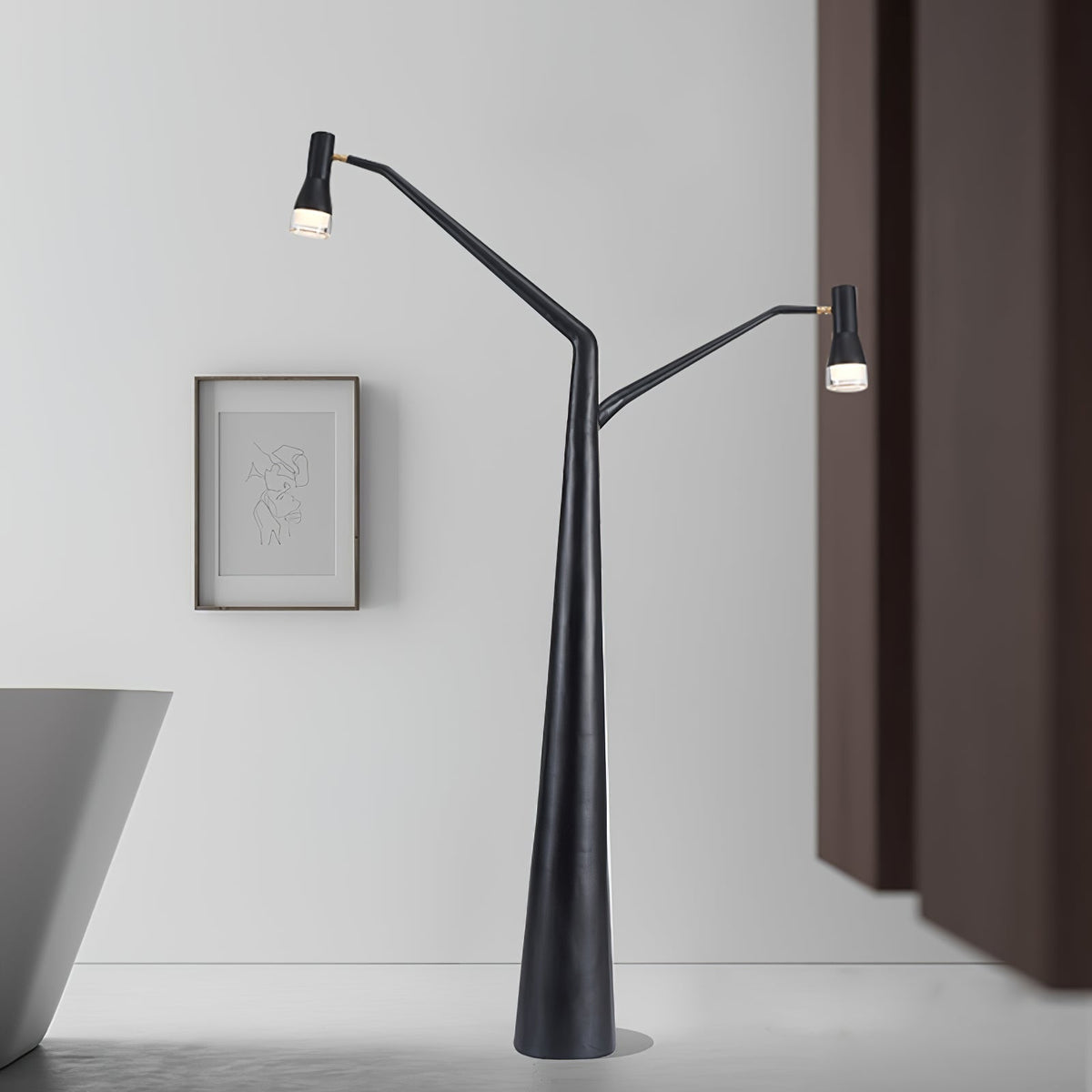 Lylirarae vloerlamp in zwart, takkenstijl