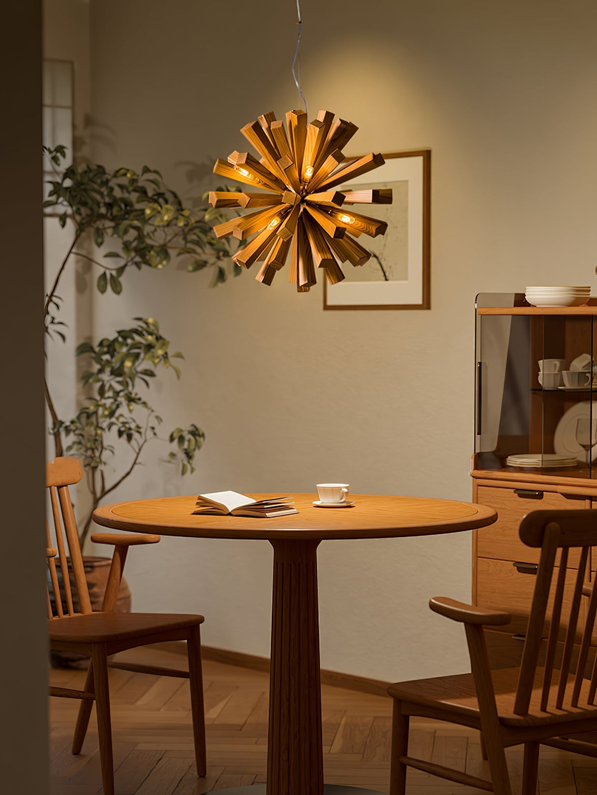 Elvarelle Premium Noordse kunst Burst hout kroonluchter