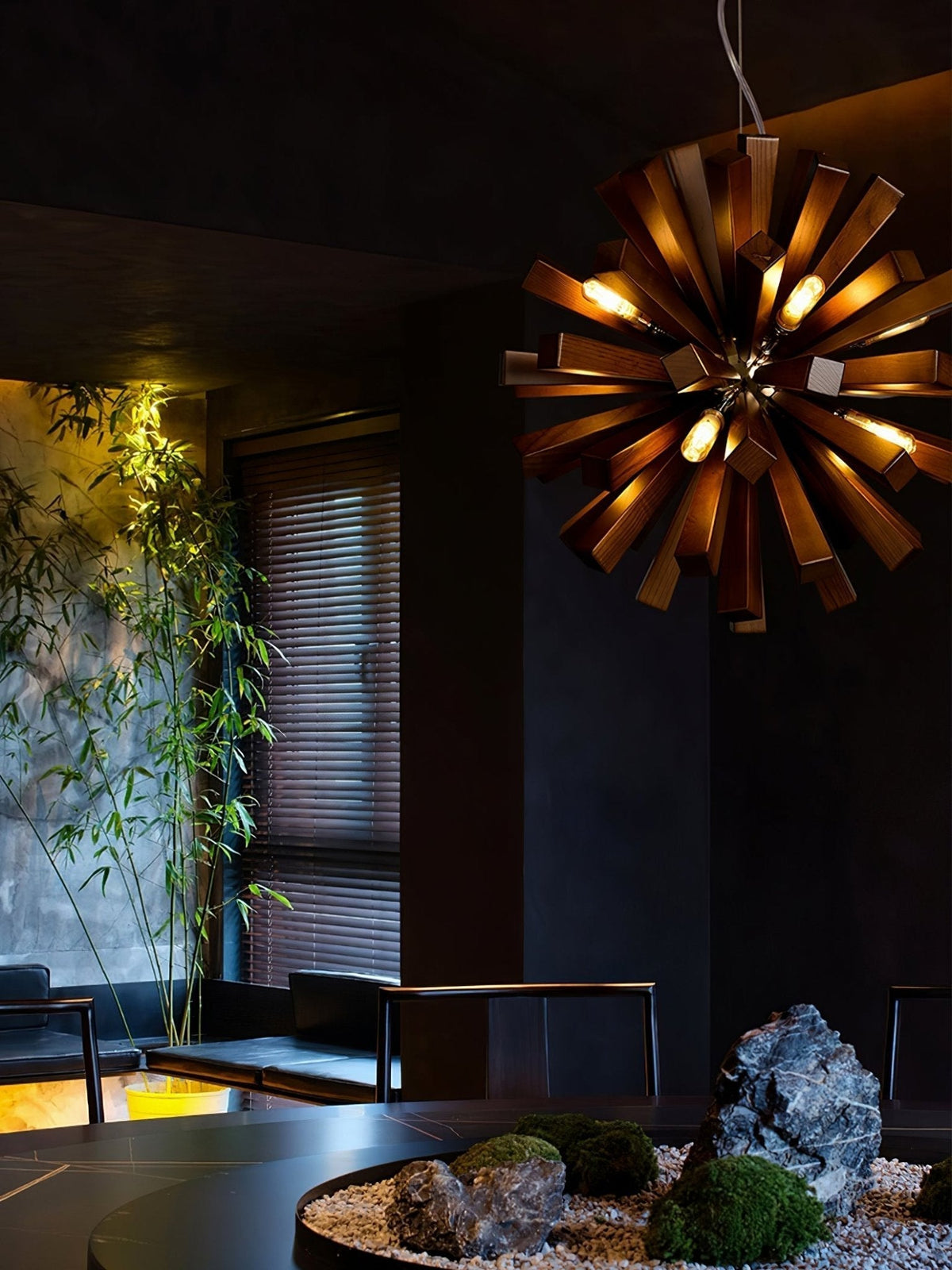 Elvarelle Premium Noordse kunst Burst hout kroonluchter