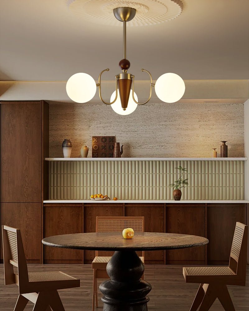 Orvynia elegantie klassiek Grove Houten glas Kroonluchter