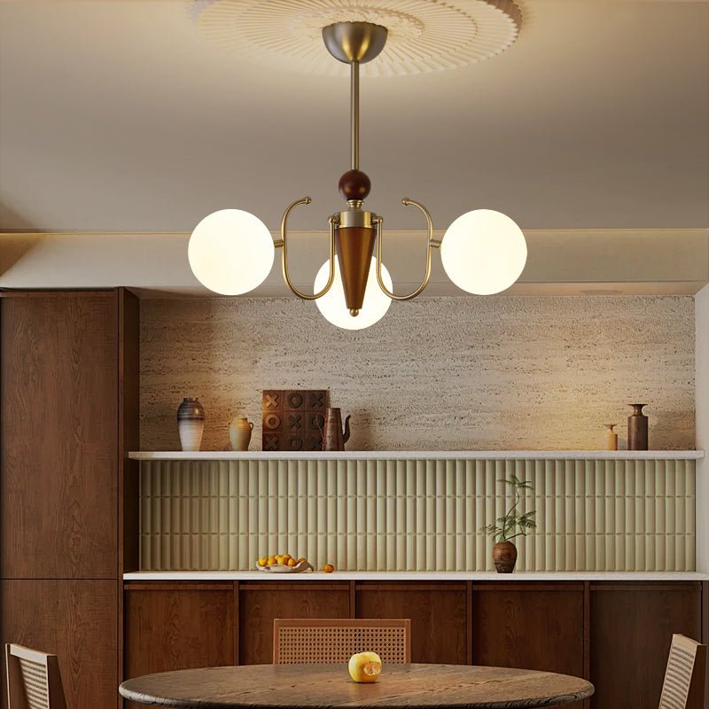 Orvynia elegantie klassiek Grove Houten glas Kroonluchter