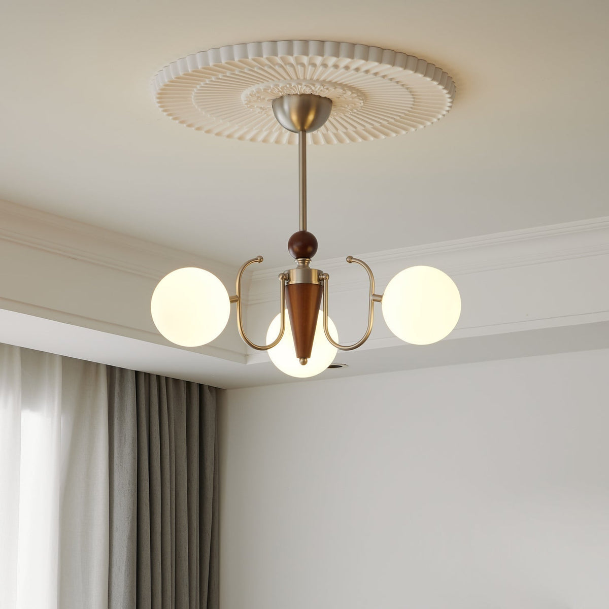Orvynia elegantie klassiek Grove Houten glas Kroonluchter