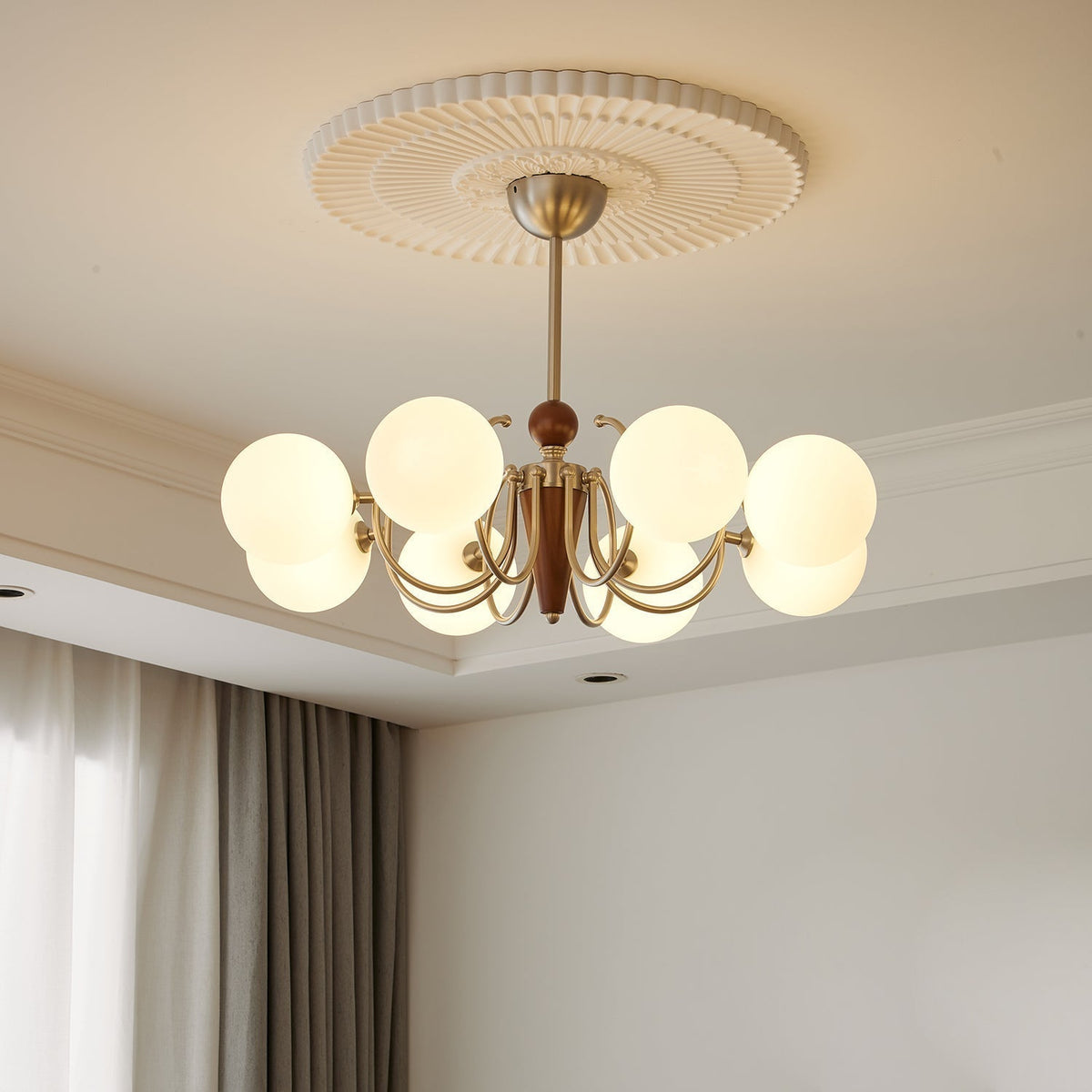Orvynia elegantie klassiek Grove Houten glas Kroonluchter