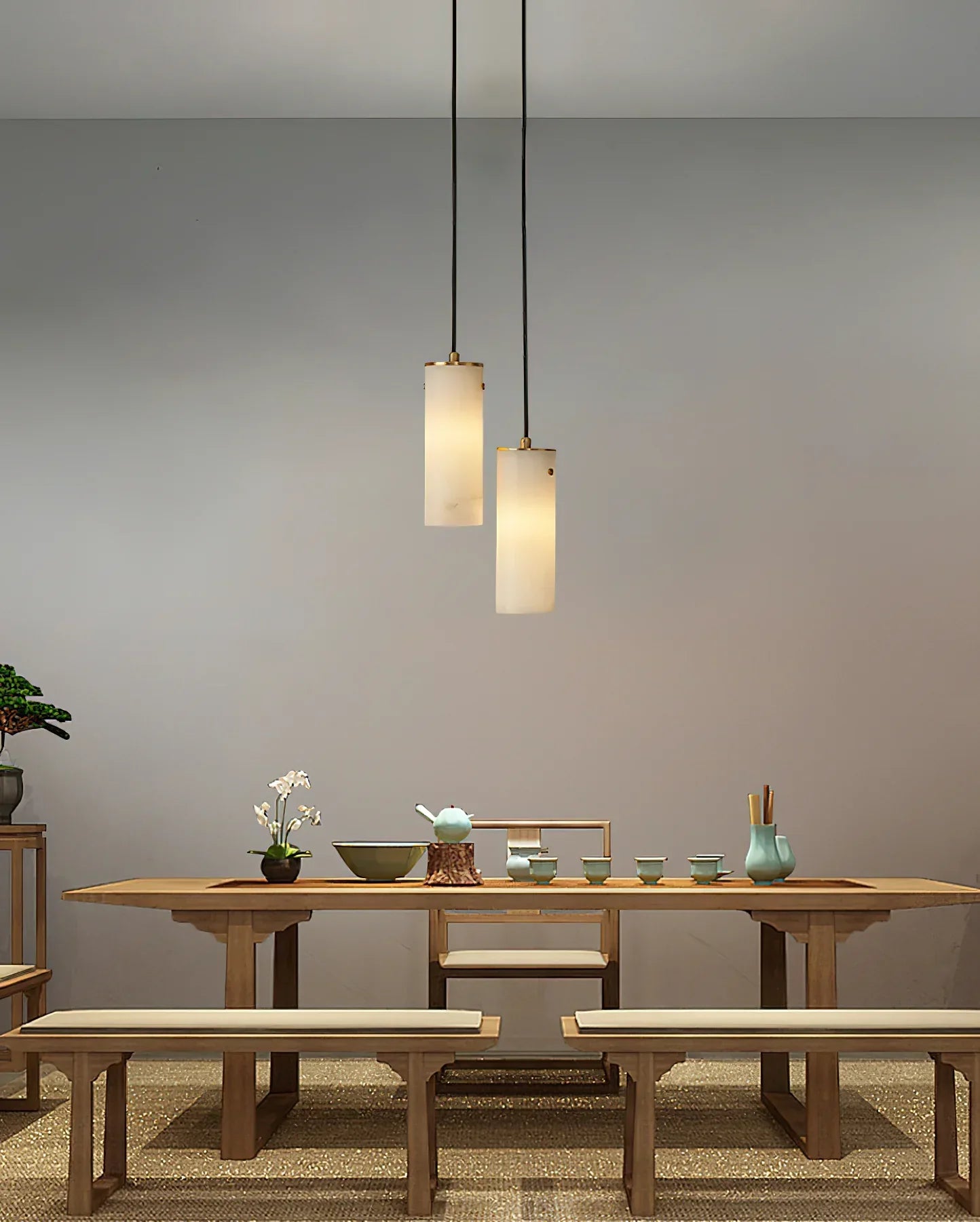 Ozawa Modern Ronde Metaal Hars Hanglampen Slaapkamer Eetkamer