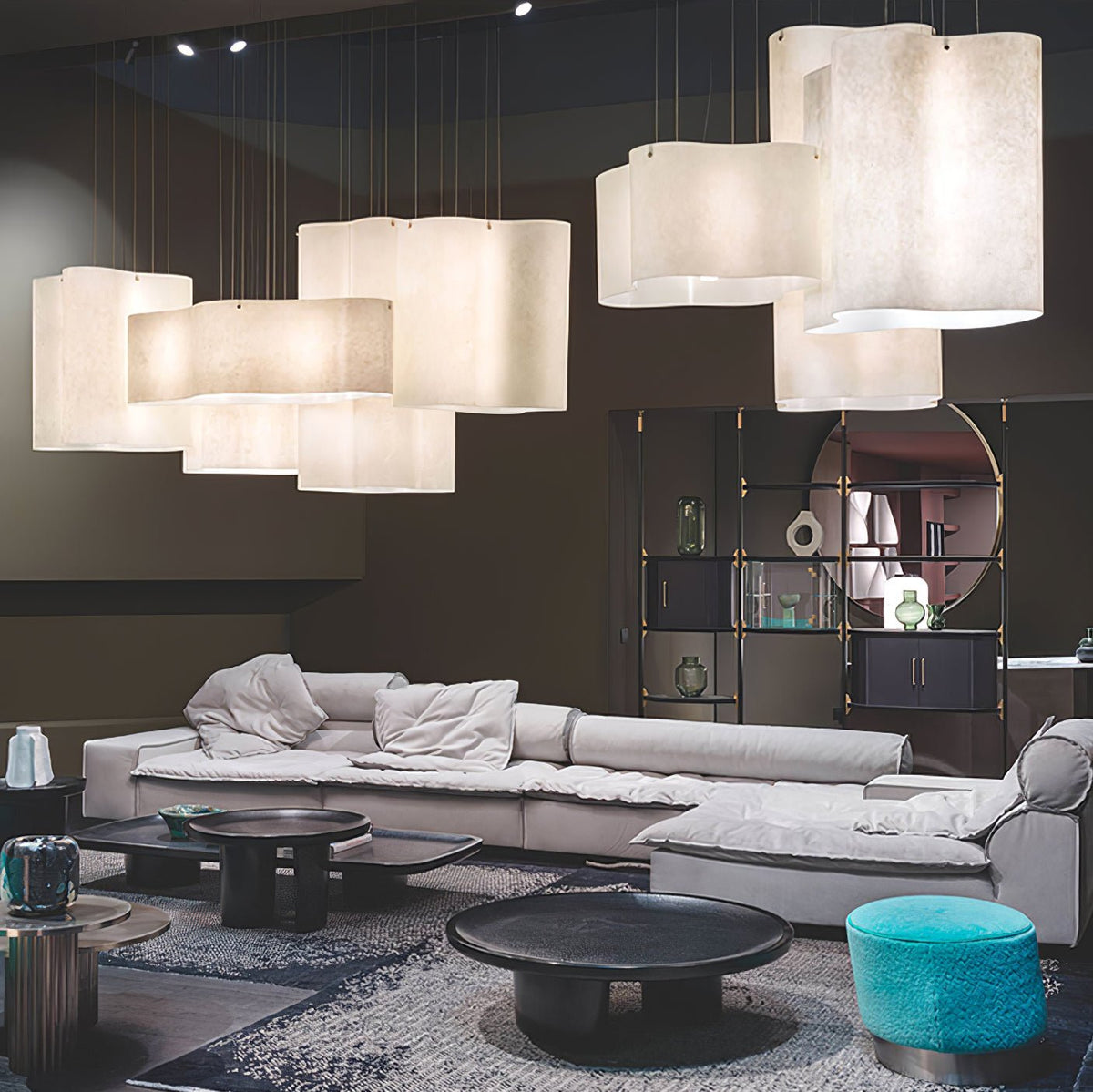 Evelan hanglamp met moderne kunstmatige wolkenvorm