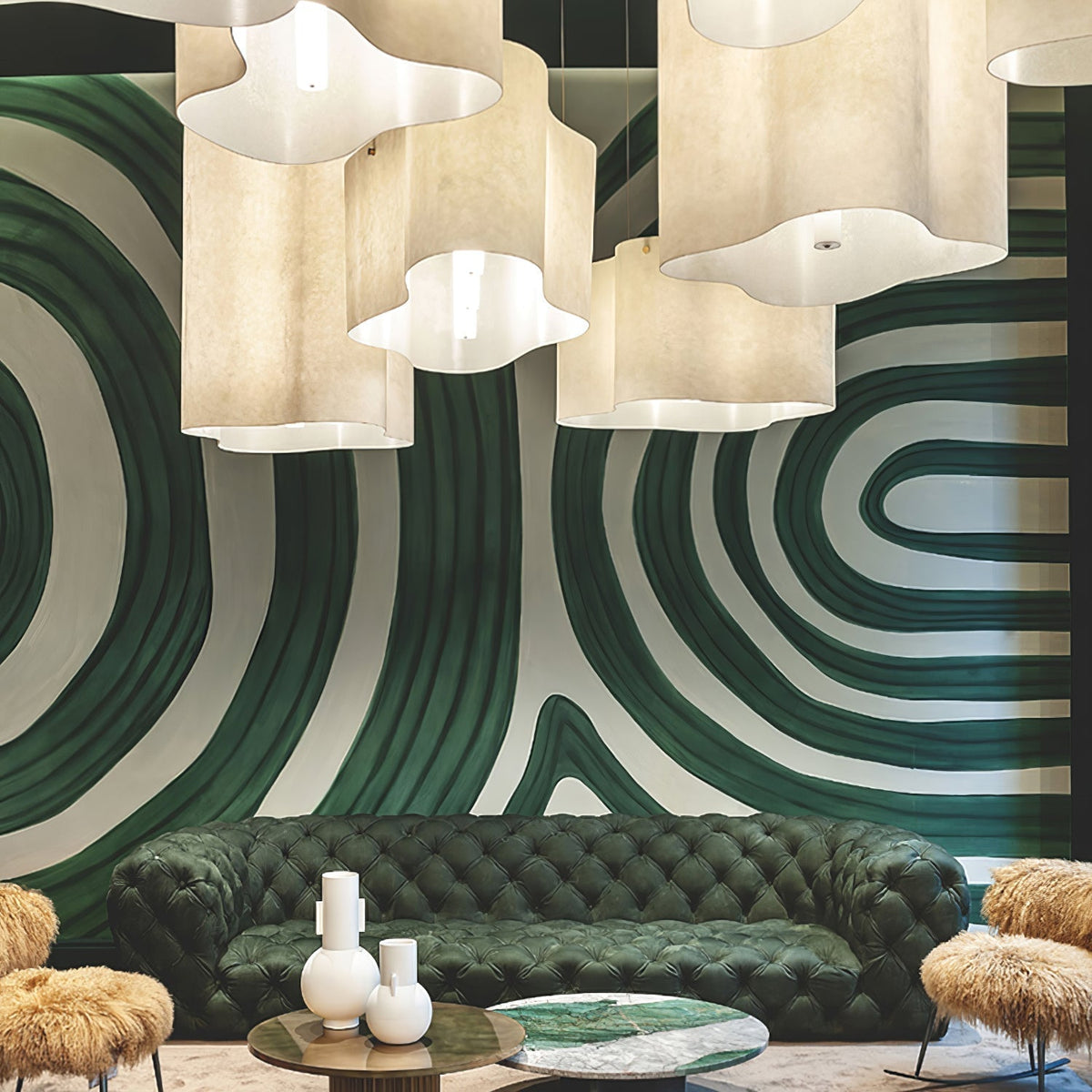 Evelan hanglamp met moderne kunstmatige wolkenvorm
