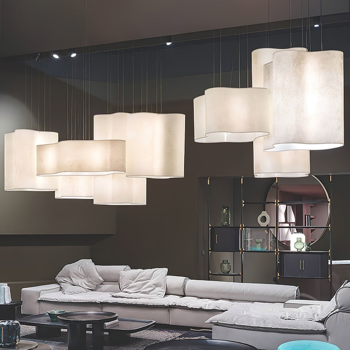 Evelan hanglamp met moderne kunstmatige wolkenvorm