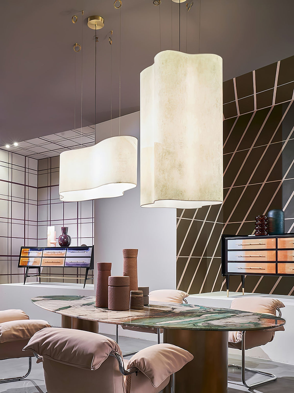 Evelan hanglamp met moderne kunstmatige wolkenvorm