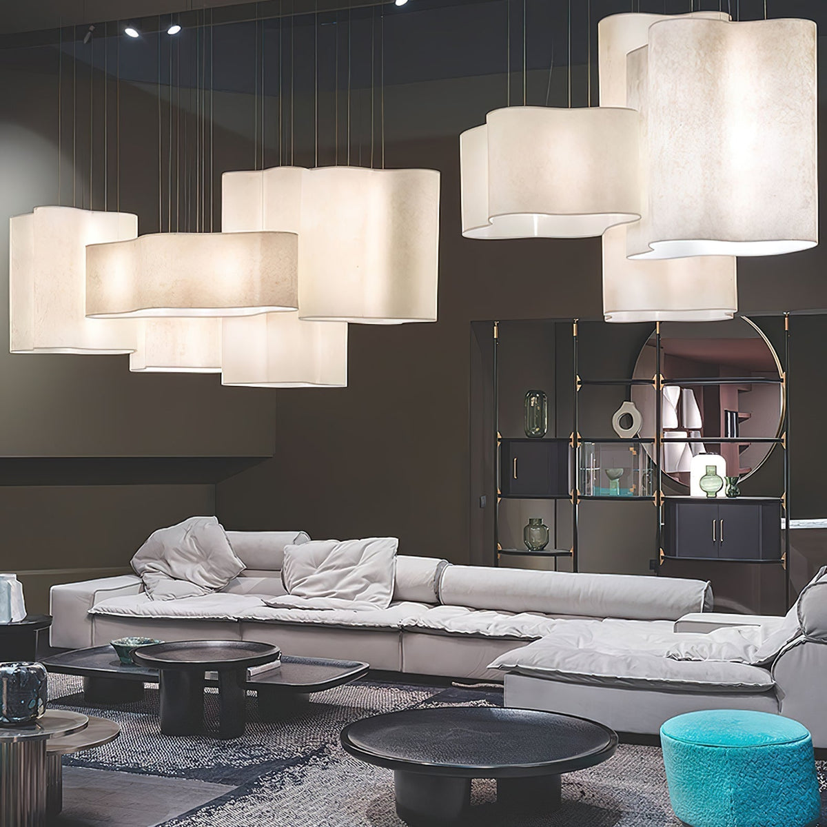 Evelan hanglamp met moderne kunstmatige wolkenvorm