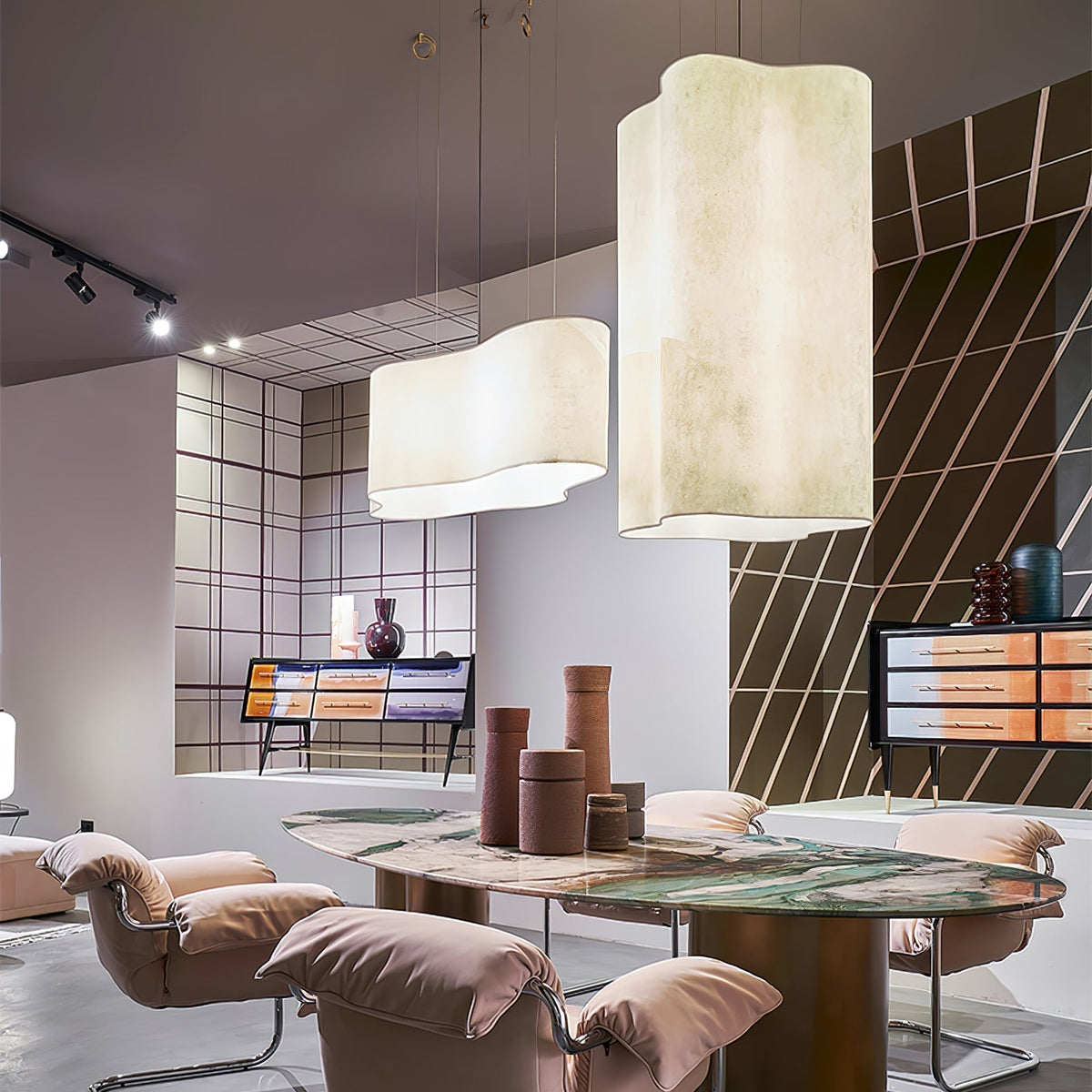 Evelan hanglamp met moderne kunstmatige wolkenvorm