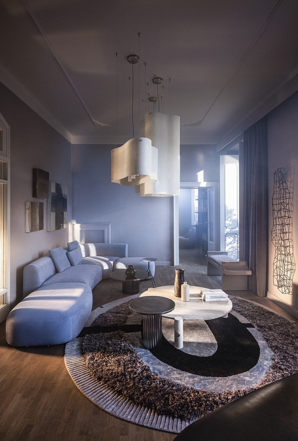 Evelan hanglamp met moderne kunstmatige wolkenvorm