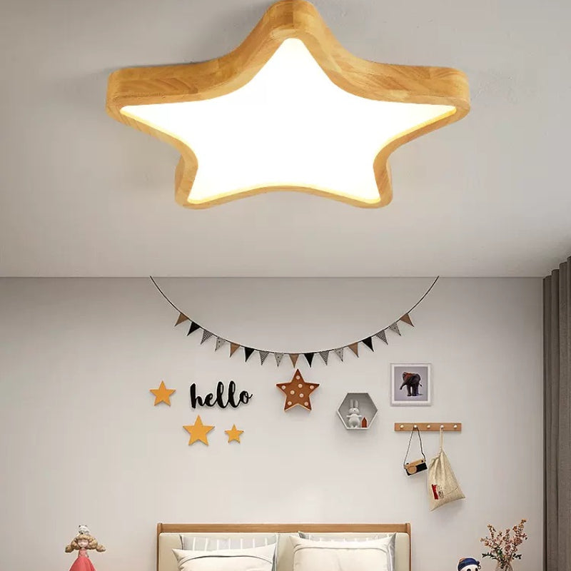 Freja Modern Grote LED Plafondlamp Wit Hout Slaapkamer Woonkamer