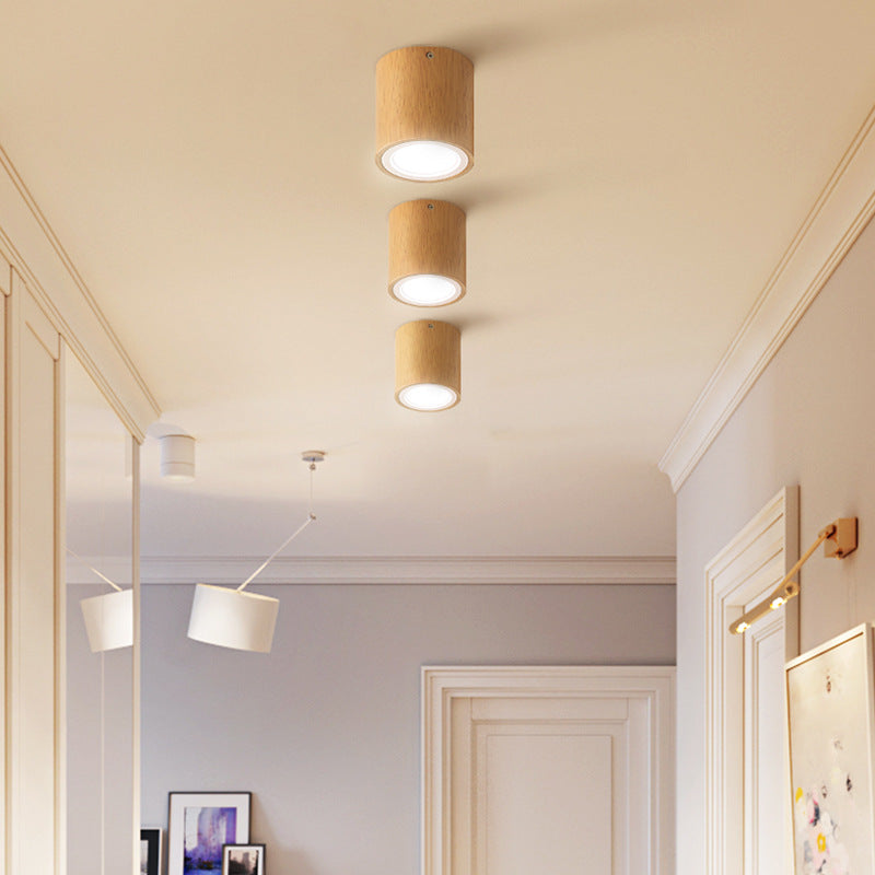 Ozawa Kleine LED Plafondlampen Hout Metaal Woonkamer Eetkamer