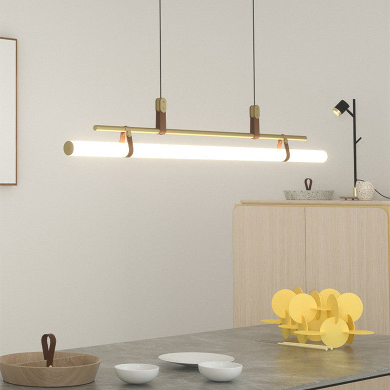 Edge Modern Linear Metal Pendant Light,Black/Gold
