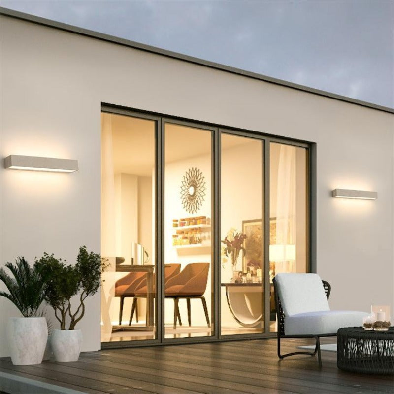 Edge Moderne Bar LED Metaal/Acryl Wandlamp Zwart/Wit Tuin