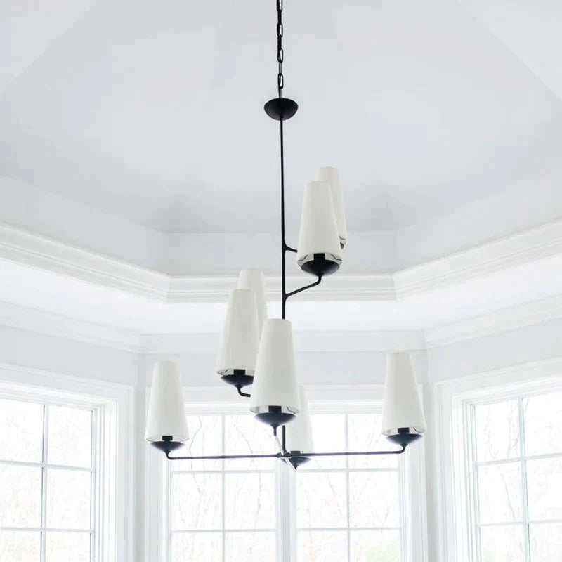 Alessio Design LED Kroonluchter Wit Zwart Metaal Slaap/Woon/Keuken