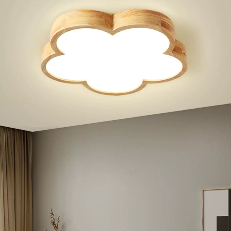 Freja Modern Grote LED Plafondlamp Wit Hout Slaapkamer Woonkamer