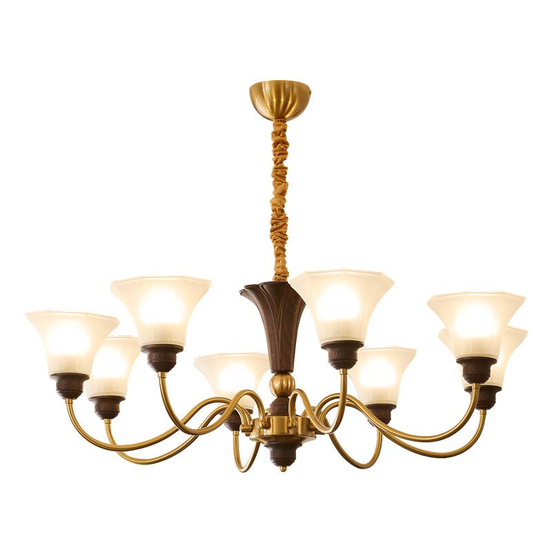 Ciphaen Traditionele Elegantie Vintage Hout glas Kroonluchter