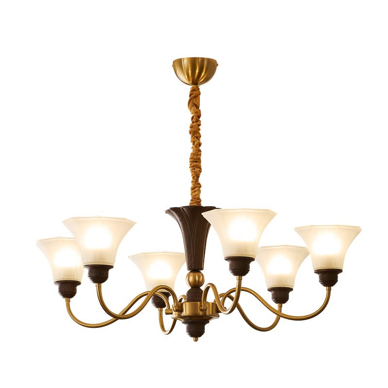 Ciphaen Traditionele Elegantie Vintage Hout glas Kroonluchter