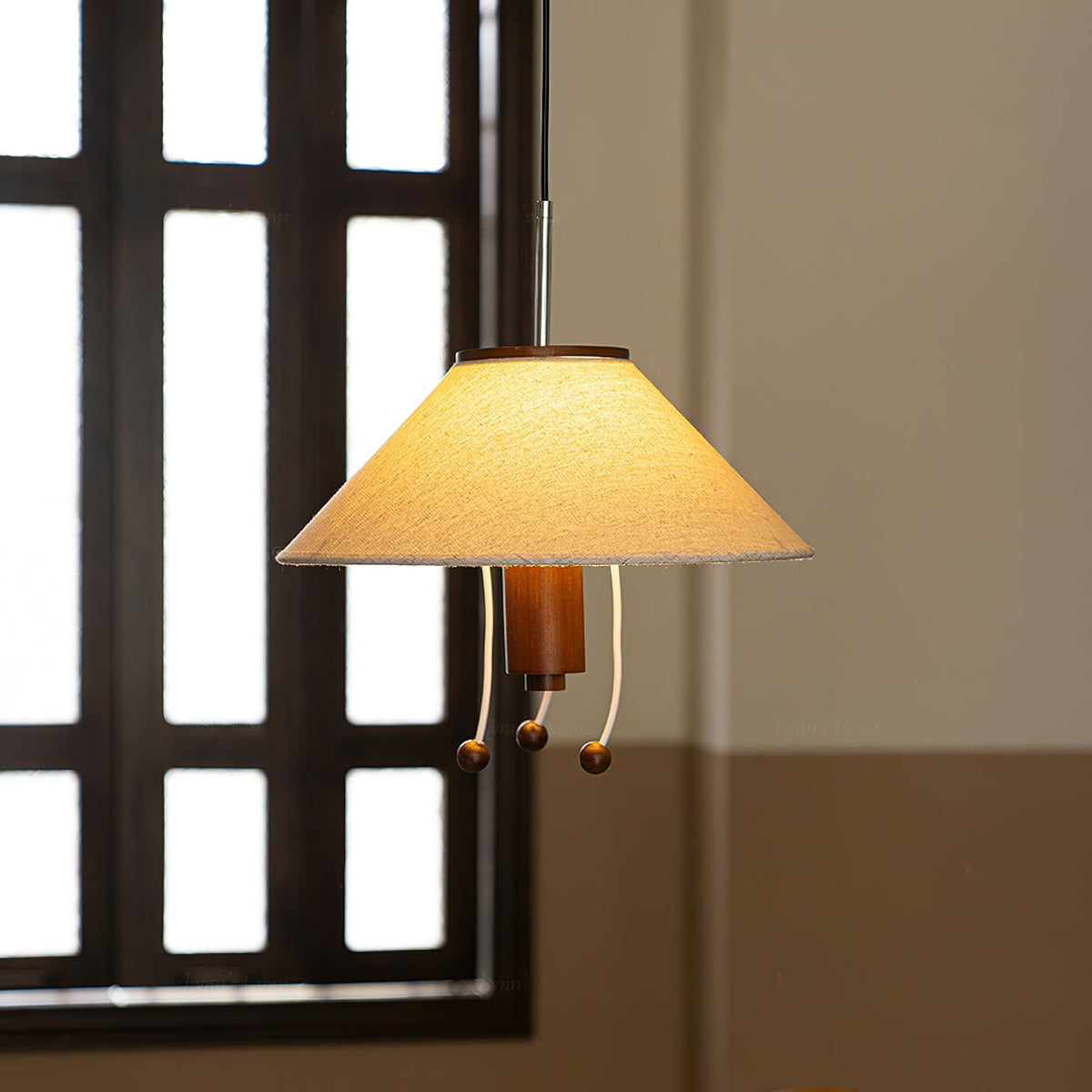 Zathee Noordse kunst Klassiek houten textiel hanglamp