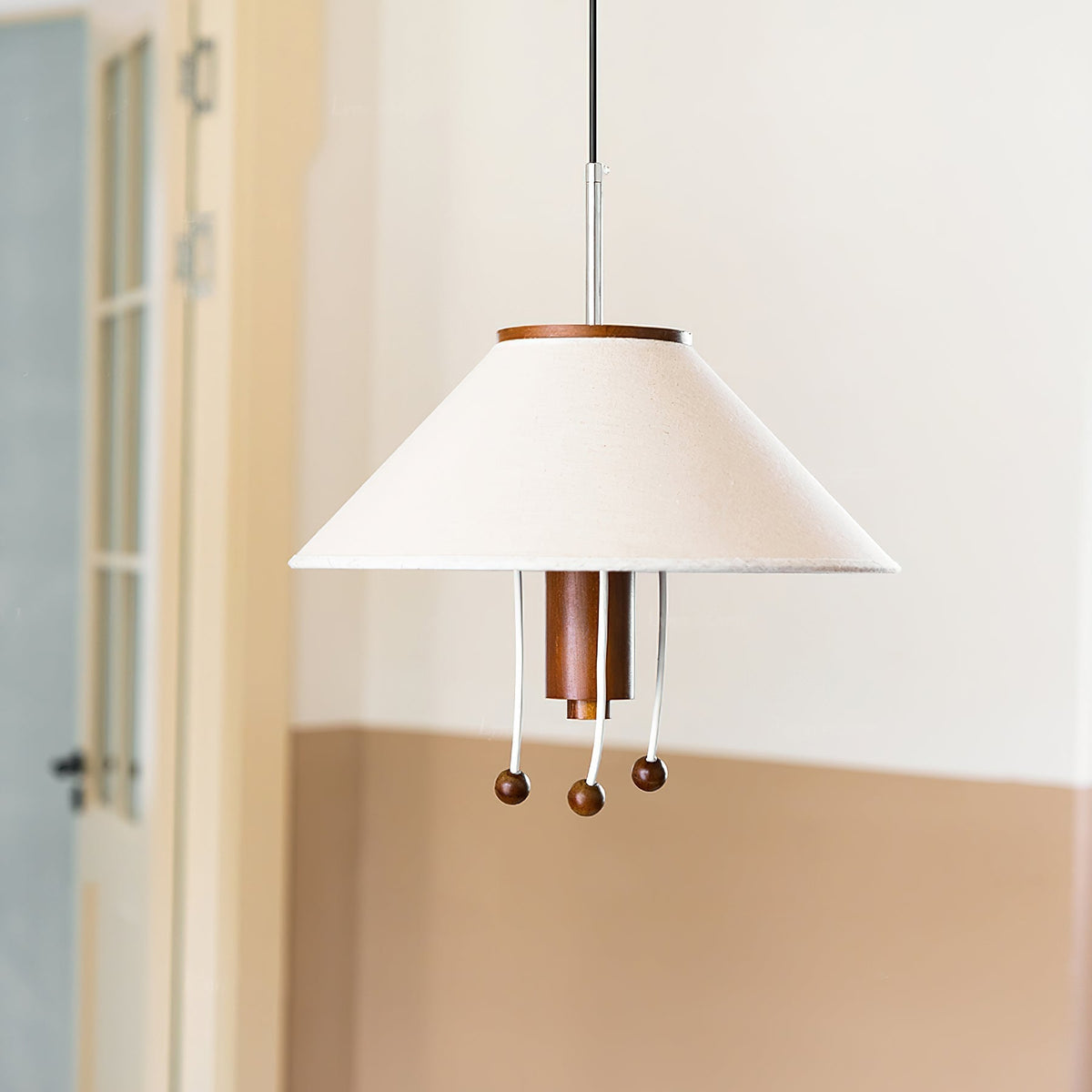 Zathee Noordse kunst Klassiek houten textiel hanglamp