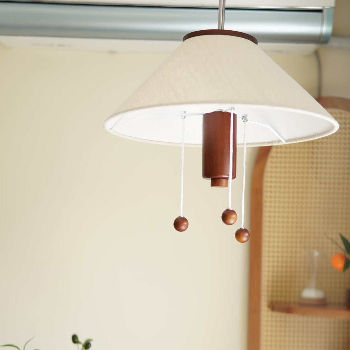 Zathee Noordse kunst Klassiek houten textiel hanglamp