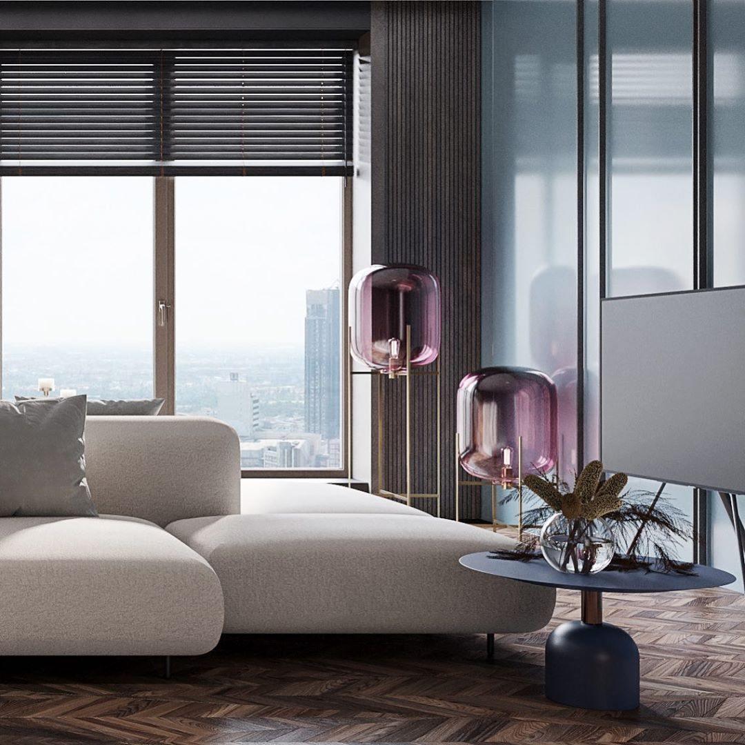 Liorivelia industriële vloerlamp van glas