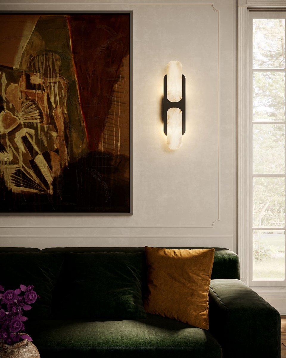 Ulthaora dubbele bollen wandlamp in albast