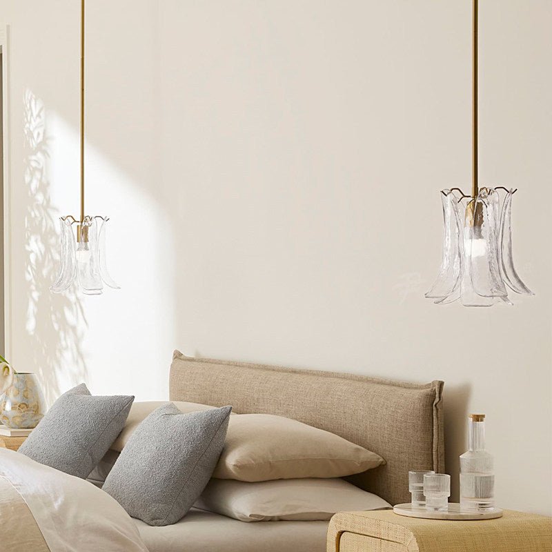 Ottilie hanglamp met bloemblaadjes uit glas