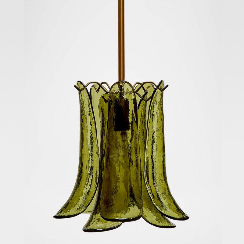 Ottilie hanglamp met bloemblaadjes uit glas