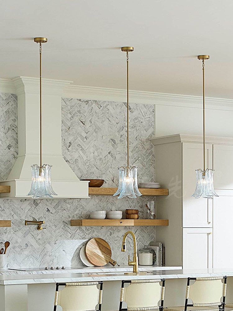 Ottilie hanglamp met bloemblaadjes uit glas
